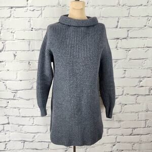 Aritzia Wilfred Sweater Dress XS Montpellier Merino Wool Ribbed Knit Cowl Neck